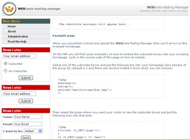Webuzo for Webinsta Maillist 1.3e 1.0