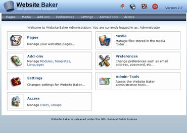 Webuzo for Website Baker 2.8.3