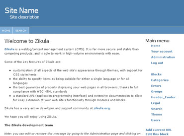 Webuzo for Zikula 1.2.8