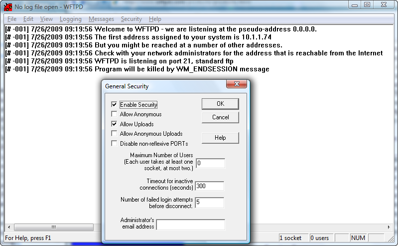 WFTPD - Windows FTP Server 3.10R1 1.0