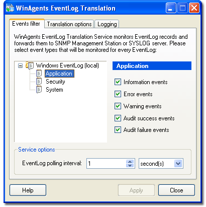 WinAgents EventLog Translation Service 1.2.0.24