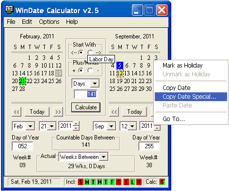 WinDate Calculator 2.4