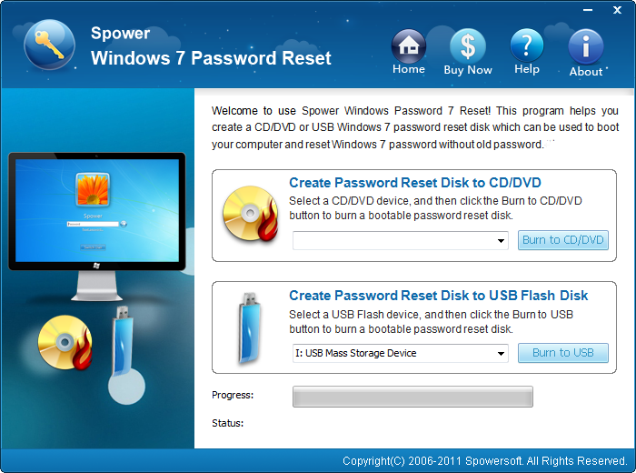 Windows 7 Password Reset 10PCs 3.0.0.3