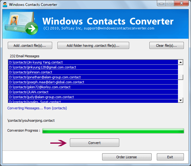 Windows .Contact to Outlook 3.0