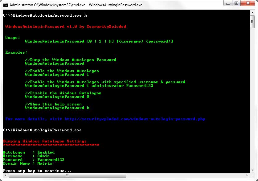 Windows Autologin Password 1.5