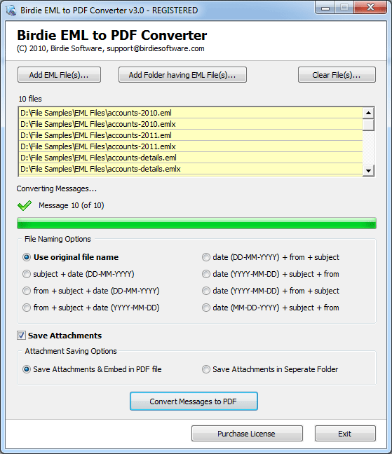 Windows EML to PDF 6.8