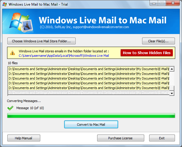 Windows Live Mail to Outlook for Mac 6.2