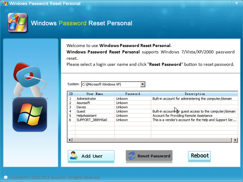Windows Password Recovery Personal 4.0