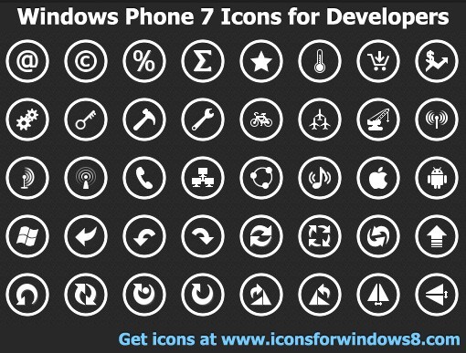 Windows Phone 7 Icons for Developers 2012.1