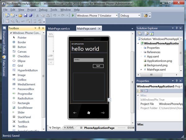 Windows Phone Developer Tools 1.0