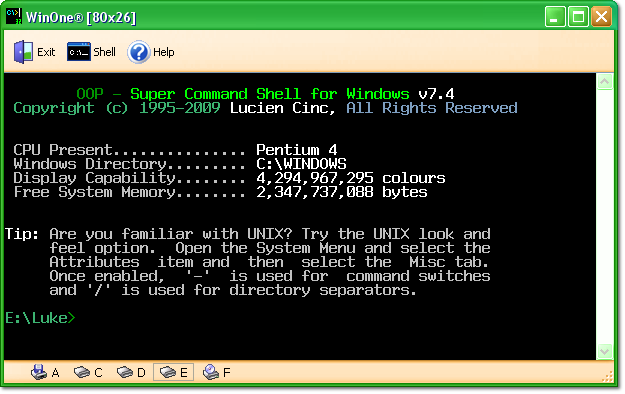 WinOne - Super Command Shell for Windows 7.7a