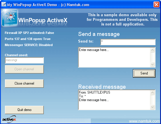 WinPopup ActiveX 1.02