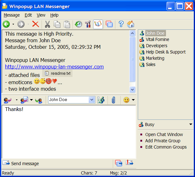 Winpopup LAN Messenger 3.8