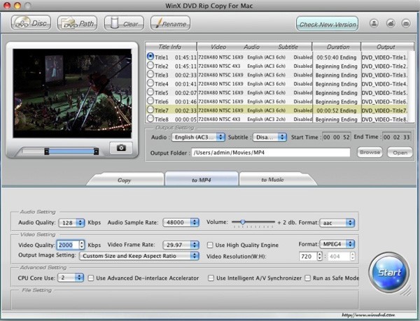 WinX DVD Rip Copy for Mac 2.0