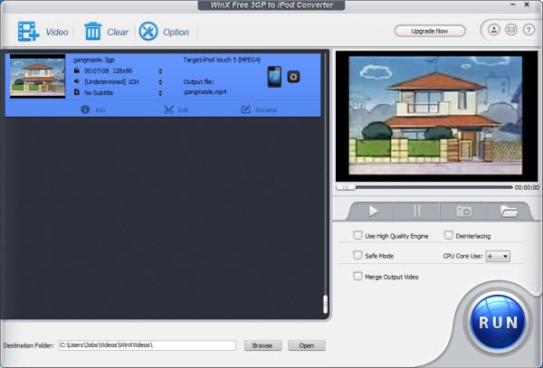 WinX Free 3GP to iPod Converter 5.0.2