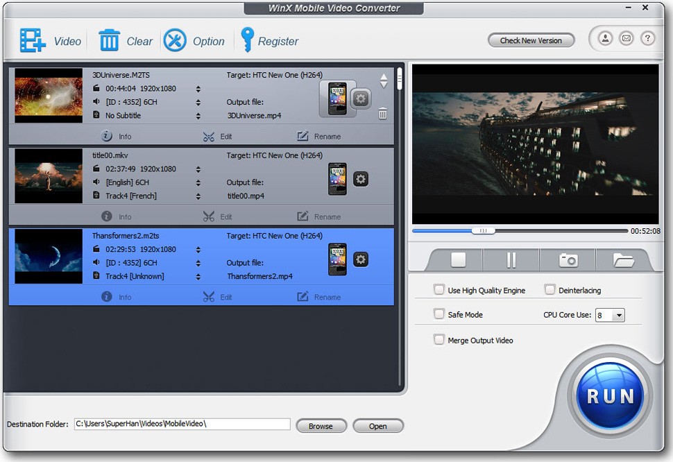 WinX Mobile Video Converter 4.5.0