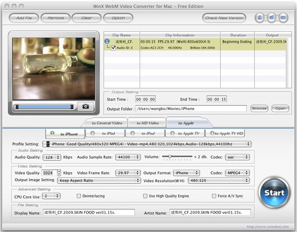 WinX WebM Video Converter for Mac 2.8.0