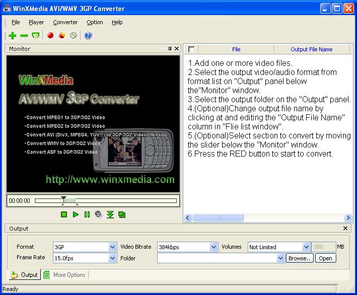 WinXMedia AVI/WMV 3GP Converter 2.0f