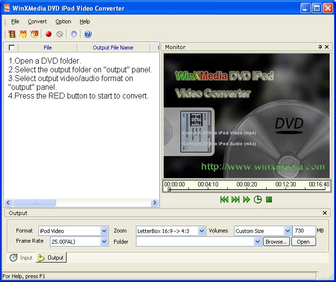WinXMedia DVD iPod Video Converter 2.04