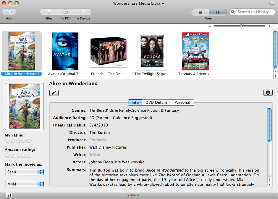 Wondershare Media Library for Mac 1.1.2