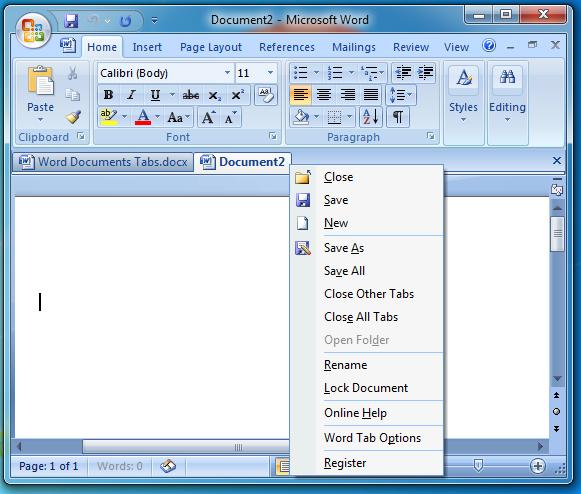 Word Documents Tabs 5.10