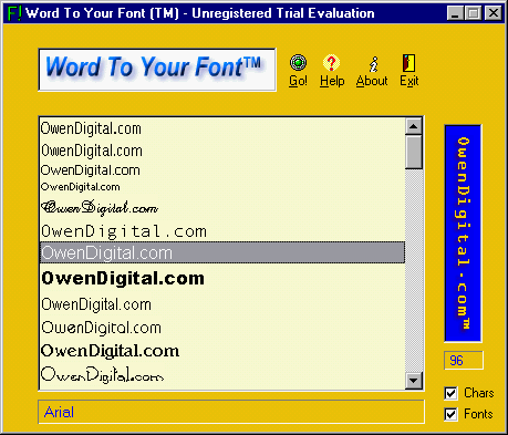 Word To Your Font (TM) 1.0
