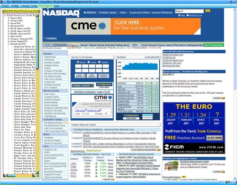 World Securities Stock Info Reader 2.0