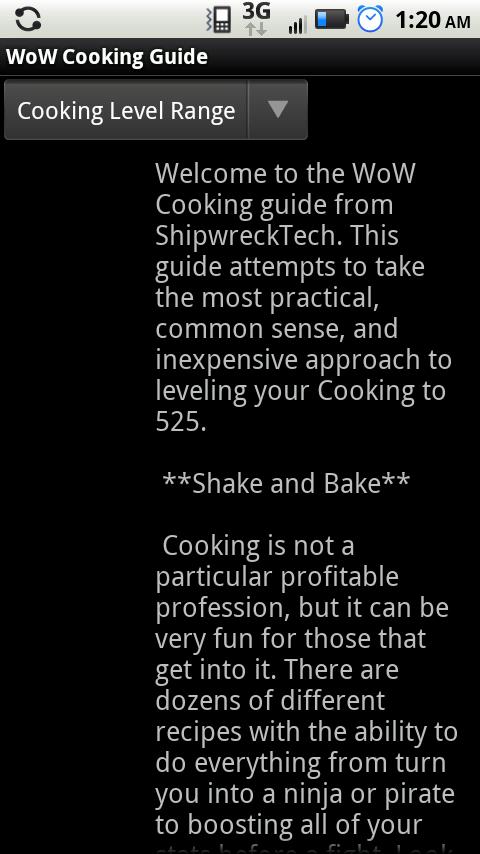 Wow Cooking Guide 1.0