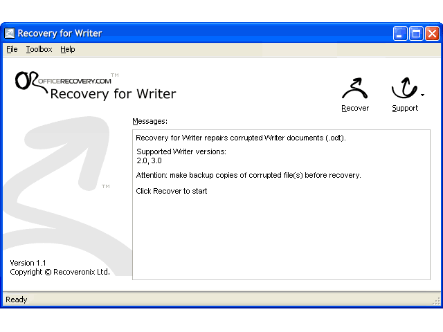 WriterRecovery 1.0.0807