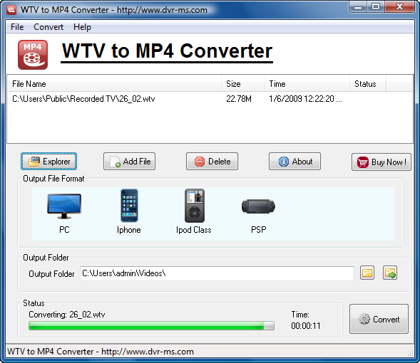 WTV to MP4 Converter 3.9.1.181