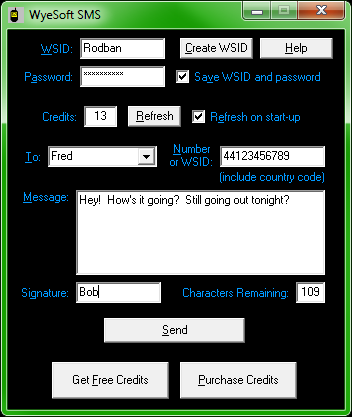 WyeSoft SMS 1.01