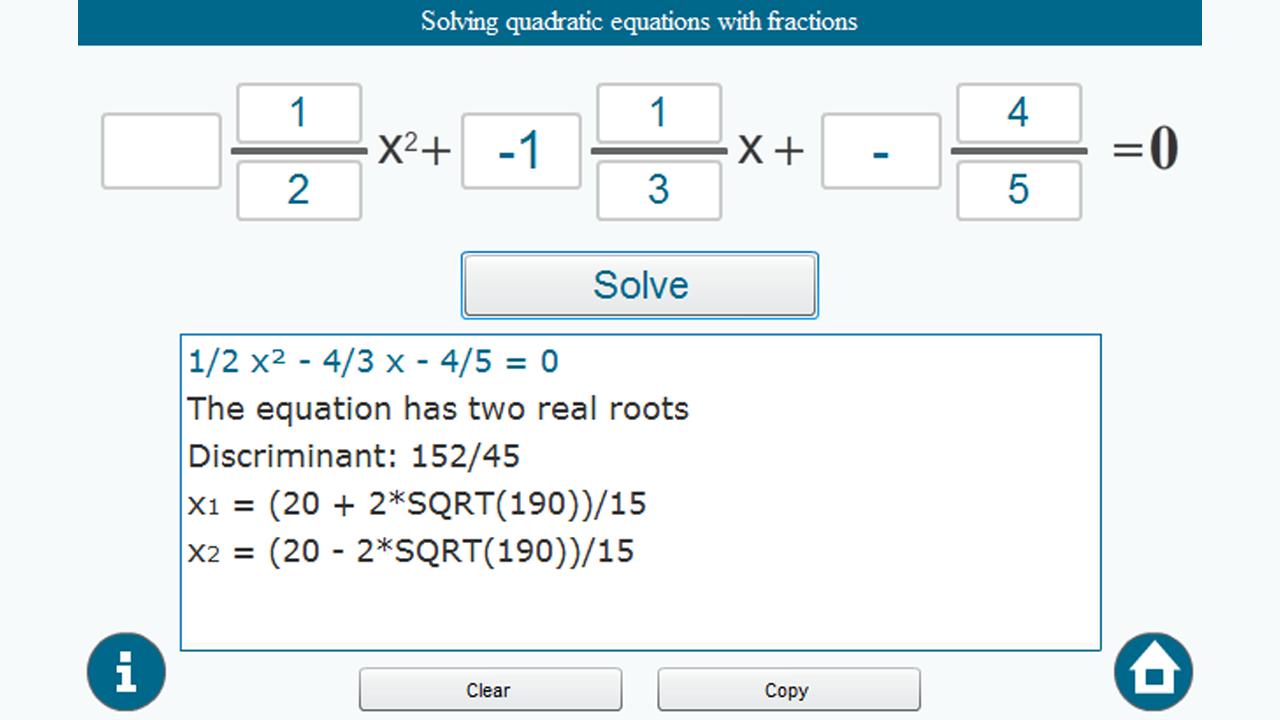x2Solver - quadratic equations 1.0.0
