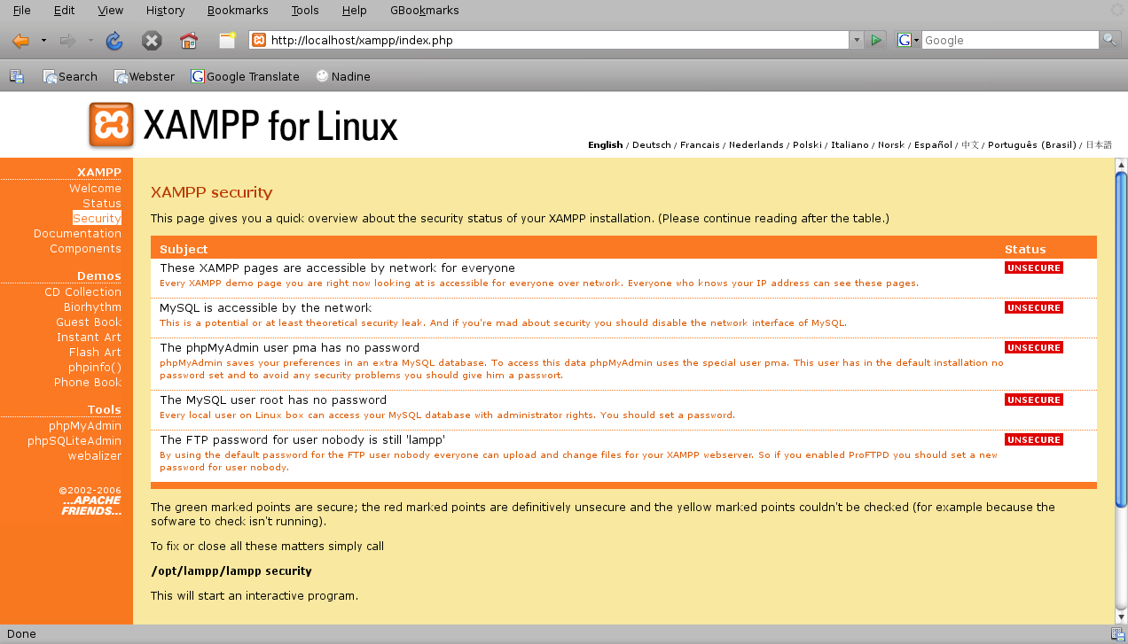 XAMPP for Linux 1.8.1