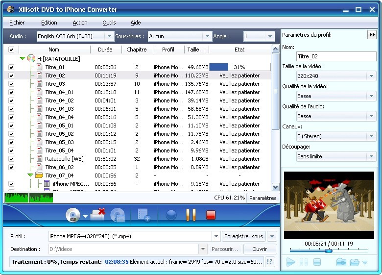 Xilisoft DVD pour iPhone Convertisseur 5.0.62.0115