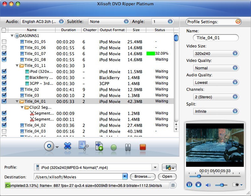 Xilisoft DVD Ripper Platinum Mac 5.0.39.0128