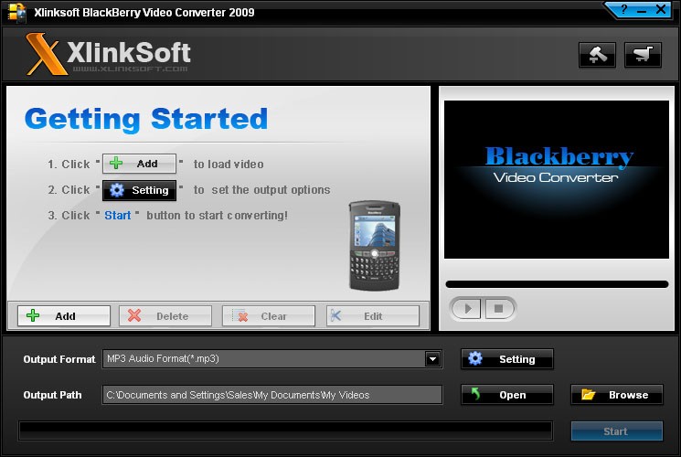 Xlinksoft Blackberry Video Converter 2011.10.10
