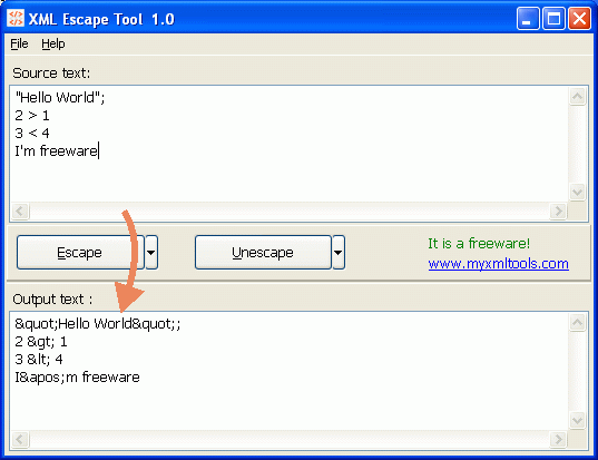 XML Escape Tool 1.0