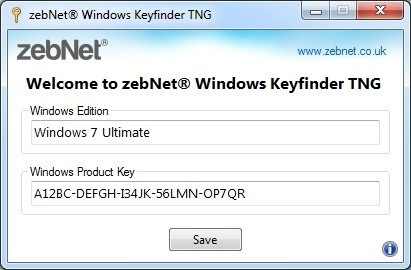 zebNet Windows Keyfinder TNG 5.0.0.1