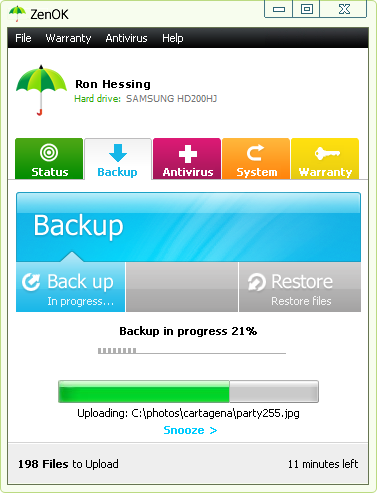 ZenOK Online-Backup 21GB Free 2012